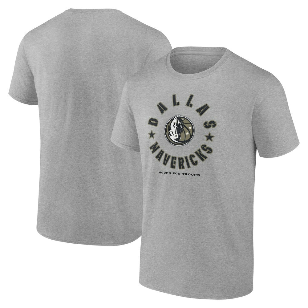 Dallas Mavericks Hoops for Troops T-Shirt Heather Gray - NBA