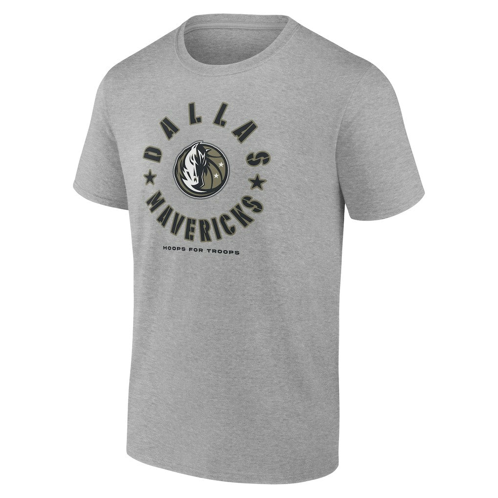 Dallas Mavericks Hoops for Troops T-Shirt Heather Gray - NBA