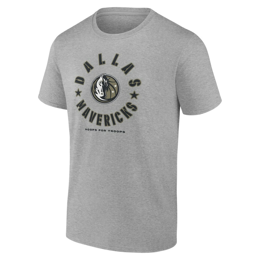 Dallas Mavericks Hoops for Troops T-Shirt Heather Gray - NBA