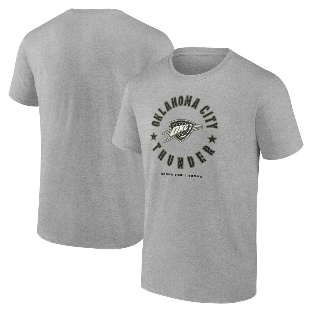 Oklahoma City Thunder Hoops for Troops T-Shirt Heather Gray - NBA