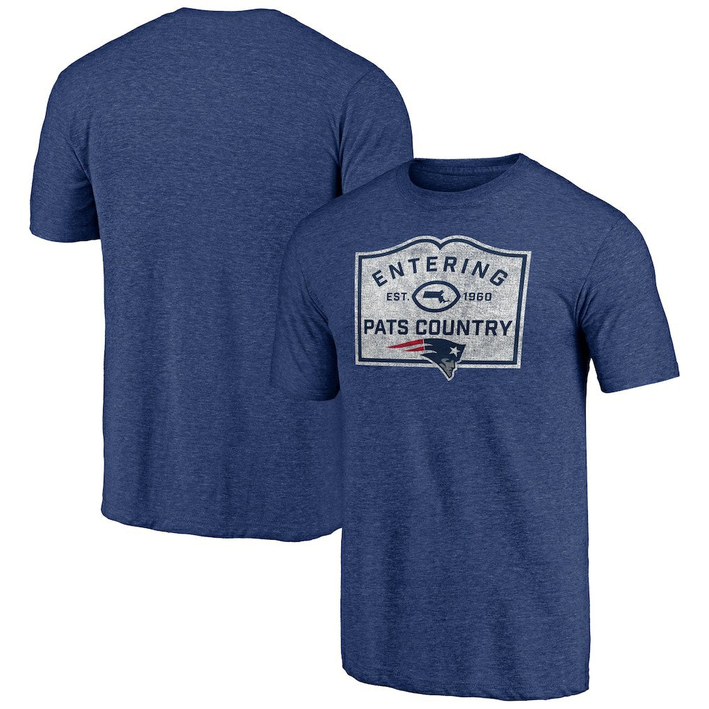 New England Patriots Hot Route Tri-Blend T-Shirt Navy | NFL
