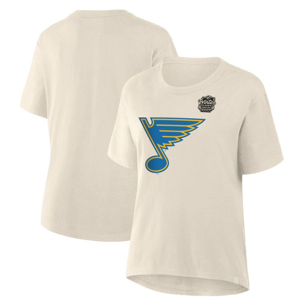 St. Louis Blues Fanatics Women's 2025 Winter Classic Primary Logo T-Shirt - Cream - NHL