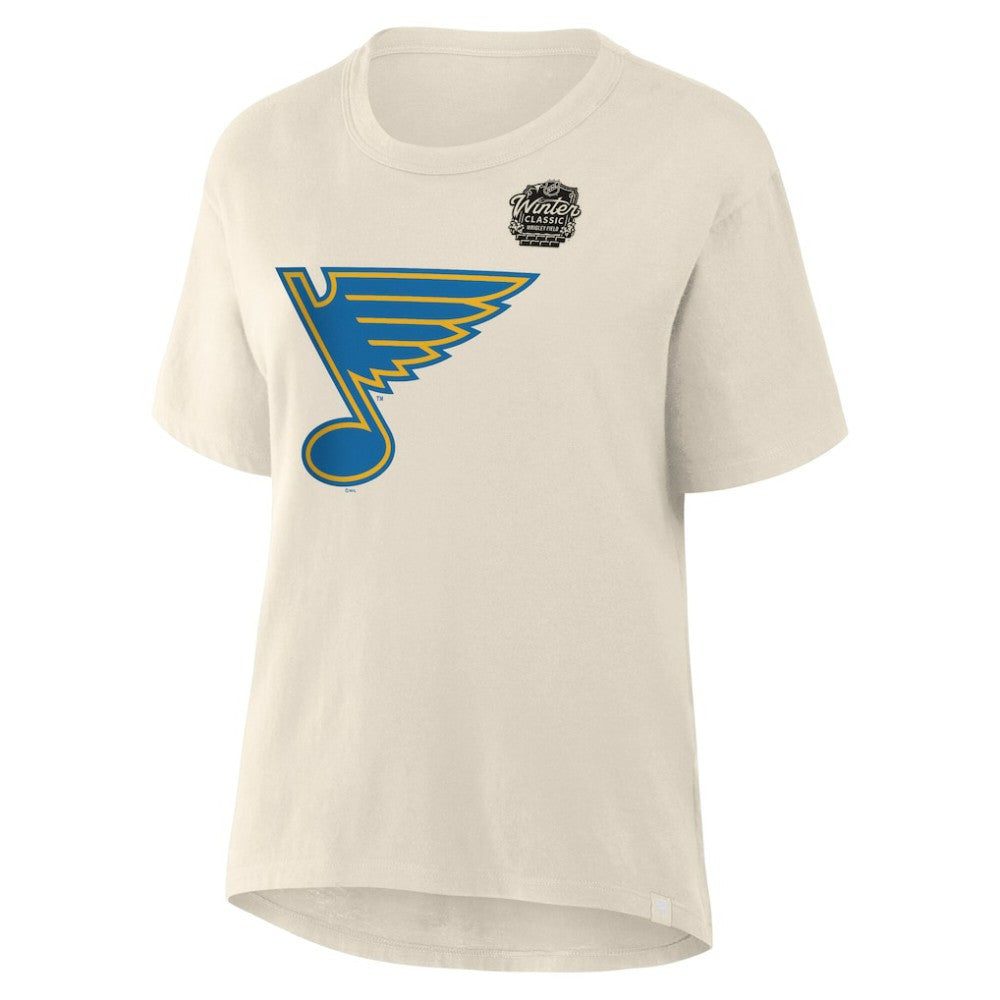 St. Louis Blues Fanatics Women's 2025 Winter Classic Primary Logo T-Shirt - Cream - NHL