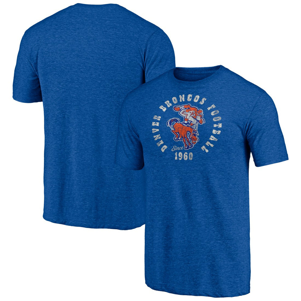 Denver Broncos Vintage Tri-Blend T-Shirt Royal | NFL