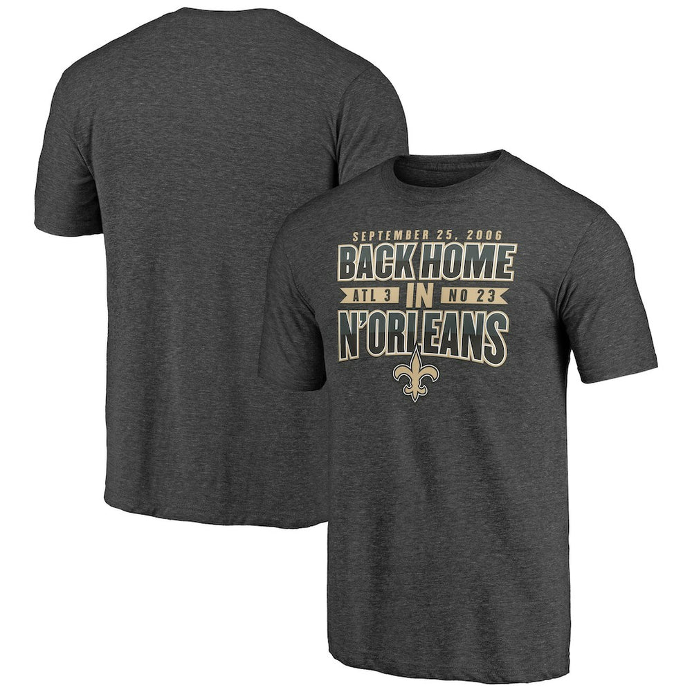New Orleans Saints Vintage Tri-Blend T-Shirt Charcoal | NFL