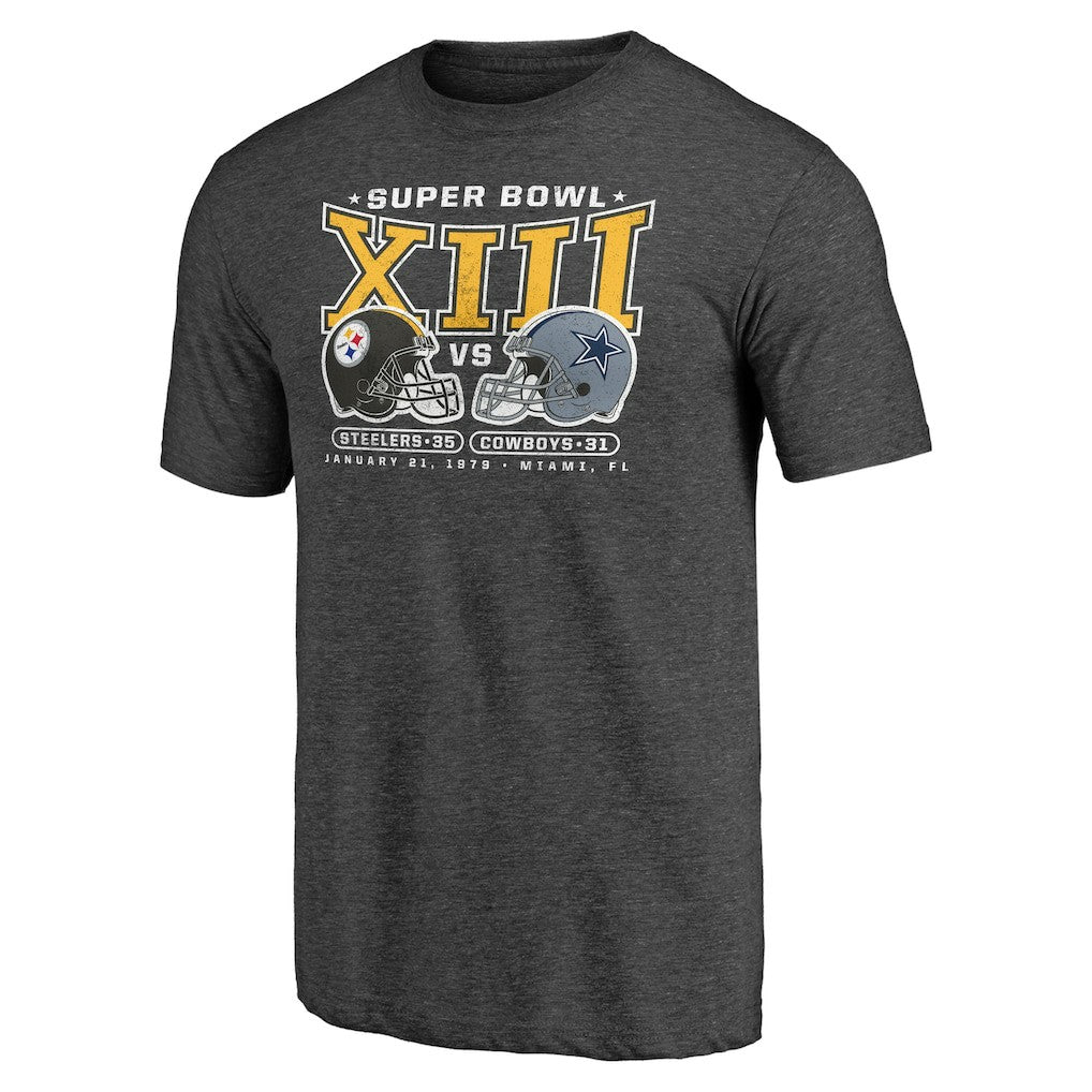Pittsburgh Steelers Vintage Tri-Blend T-Shirt Charcoal | NFL