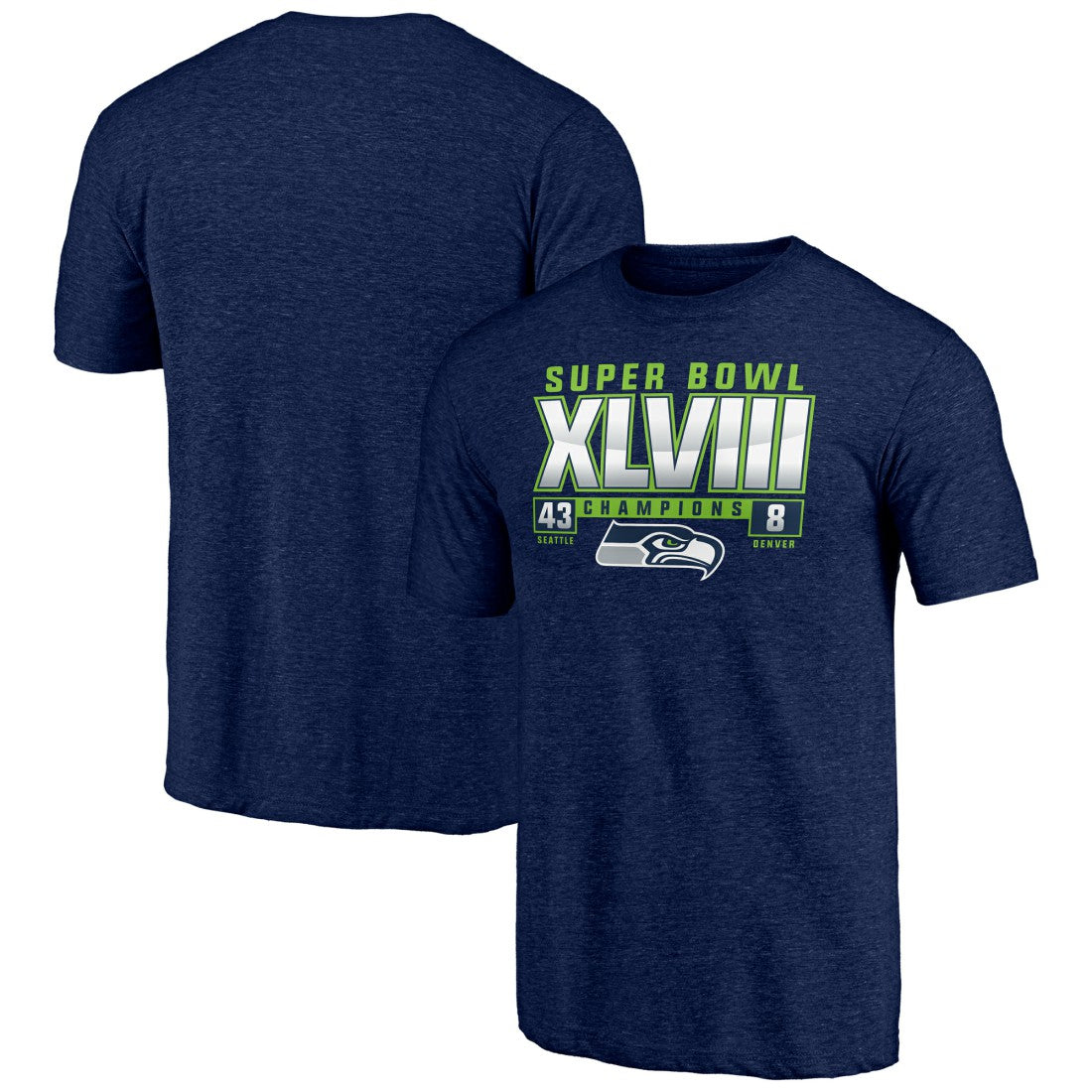 Seattle Seahawks Vintage Tri-Blend T-Shirt College Navy | NFL
