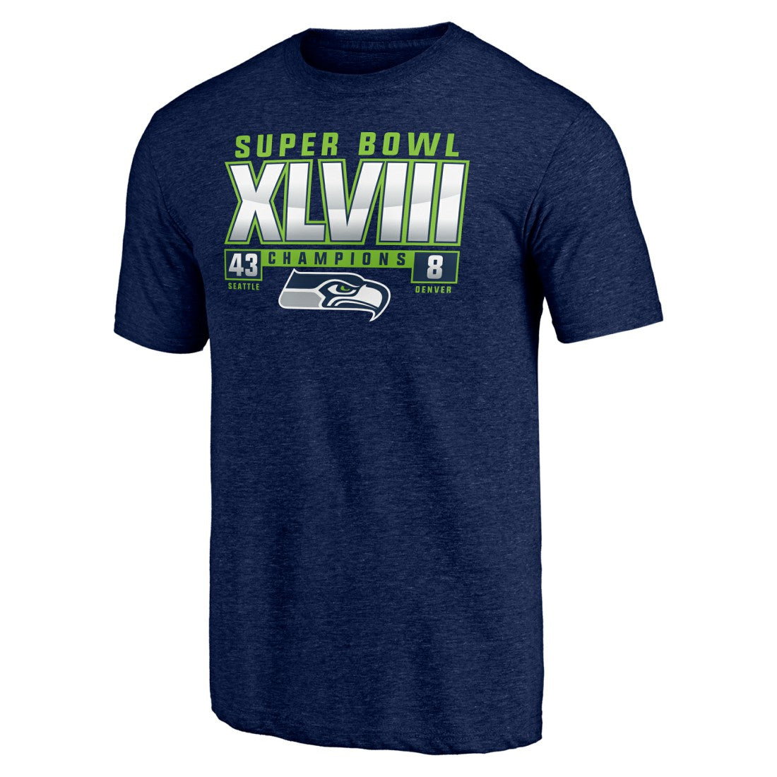 Seattle Seahawks Vintage Tri-Blend T-Shirt College Navy | NFL
