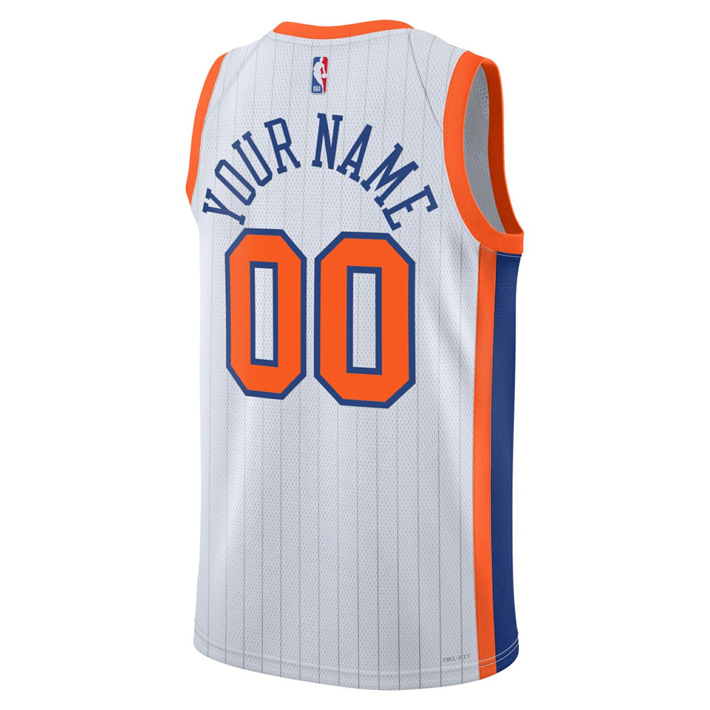 New York Knicks Unisex 2024/25 Custom Swingman Jersey City Edition White - NBA