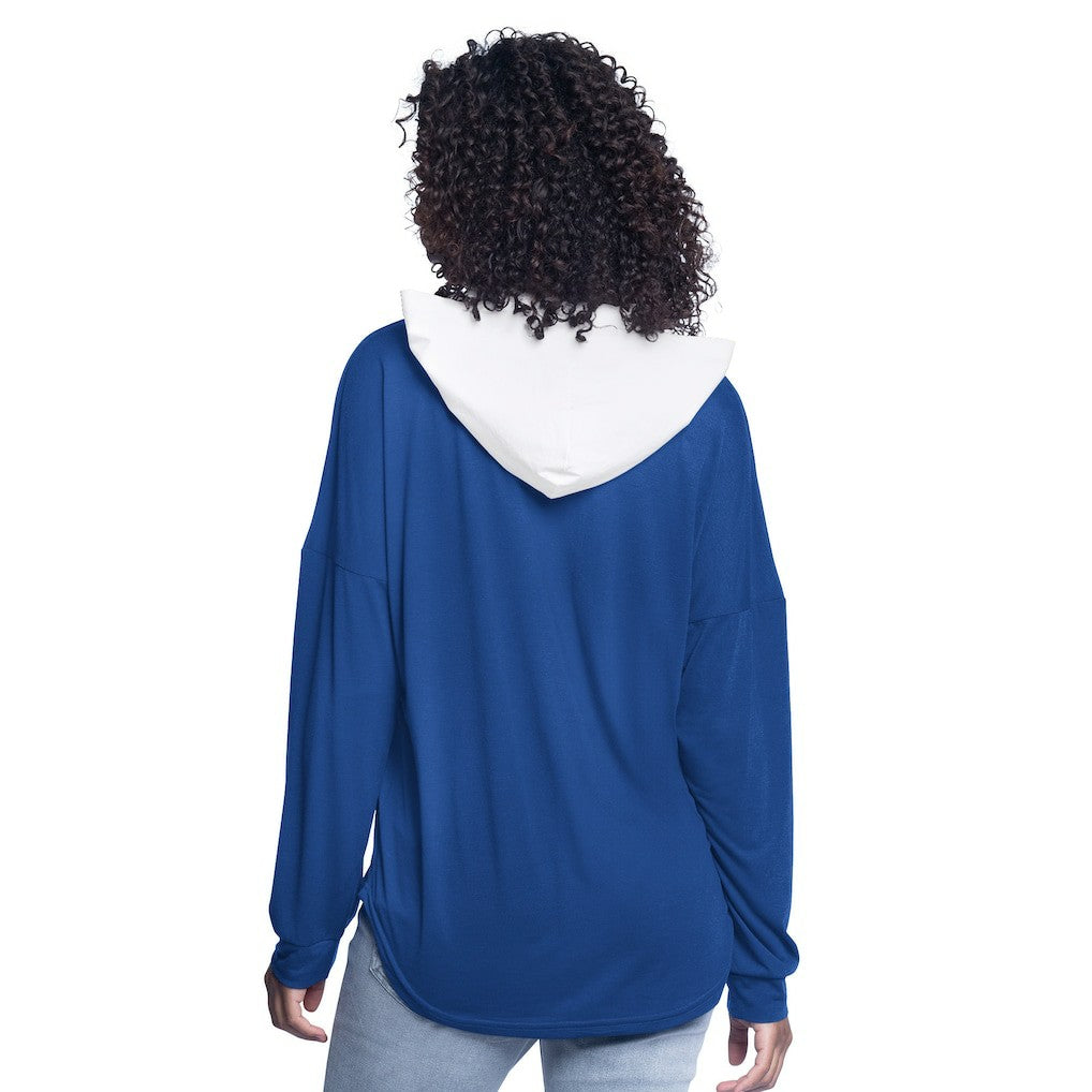 Philadelphia 76ers G-III 4Her by Carl Banks Women's Bench Player Oversized Long Sleeve Hooded Top Royal - NBA