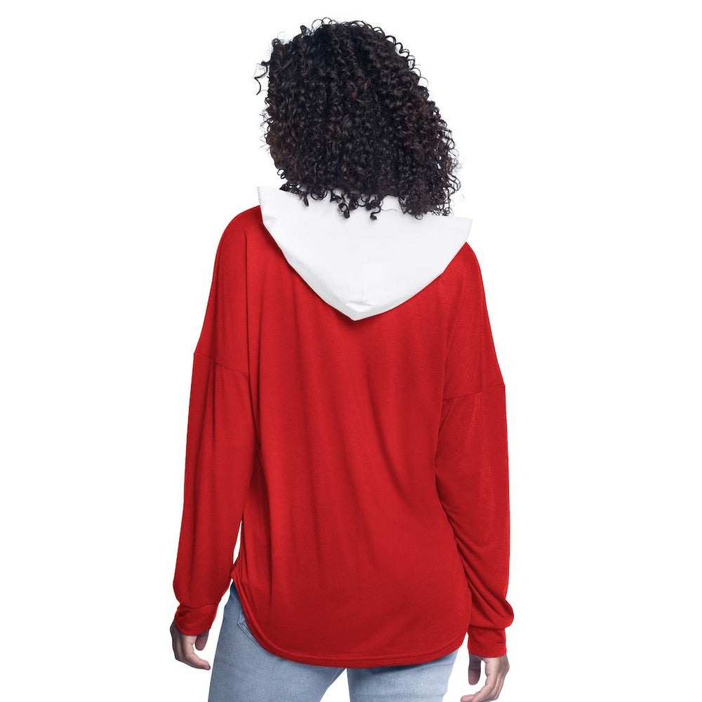 Chicago Bulls G-III 4Her by Carl Banks Women's Bench Player Oversized Long Sleeve Hooded Top Red - NBA