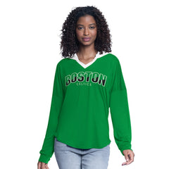 Boston Celtics G-III 4Her by Carl Banks Women's Bench Player Oversized Long Sleeve Hooded Top Kelly Green - NBA