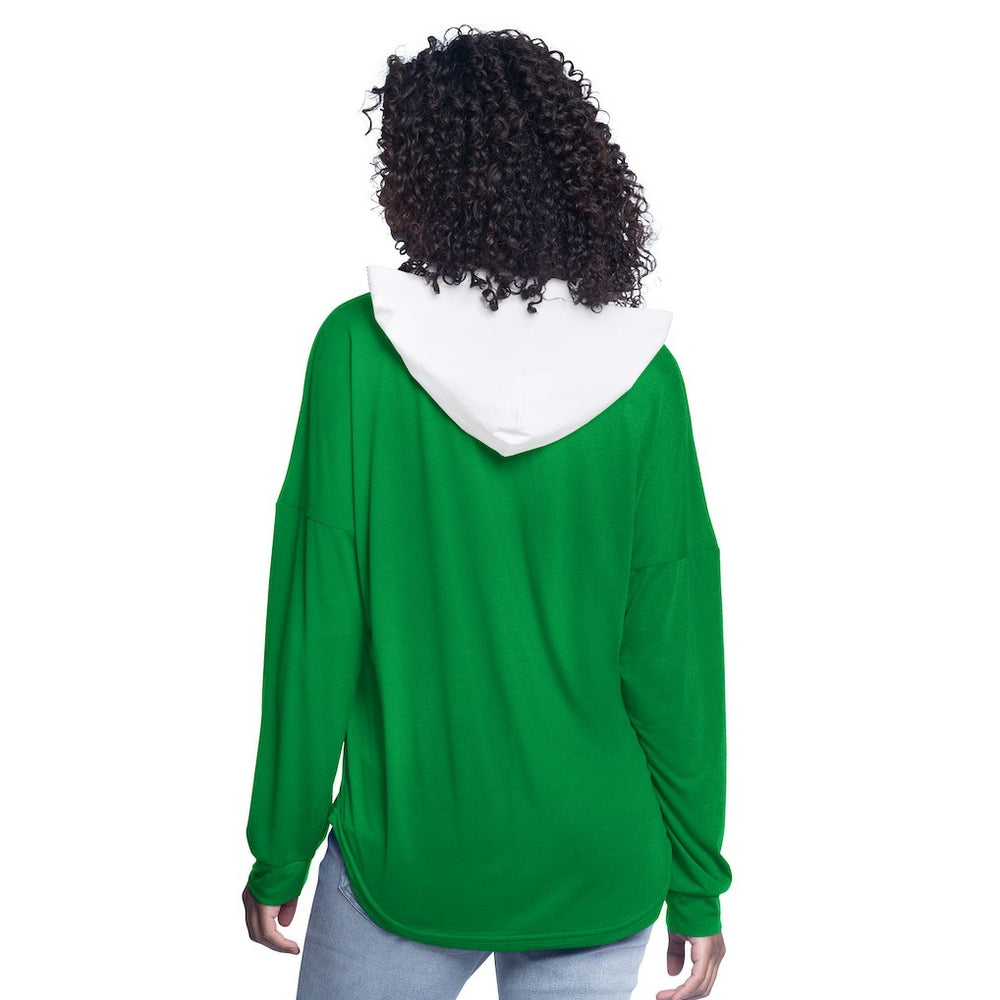 Boston Celtics G-III 4Her by Carl Banks Women's Bench Player Oversized Long Sleeve Hooded Top Kelly Green - NBA