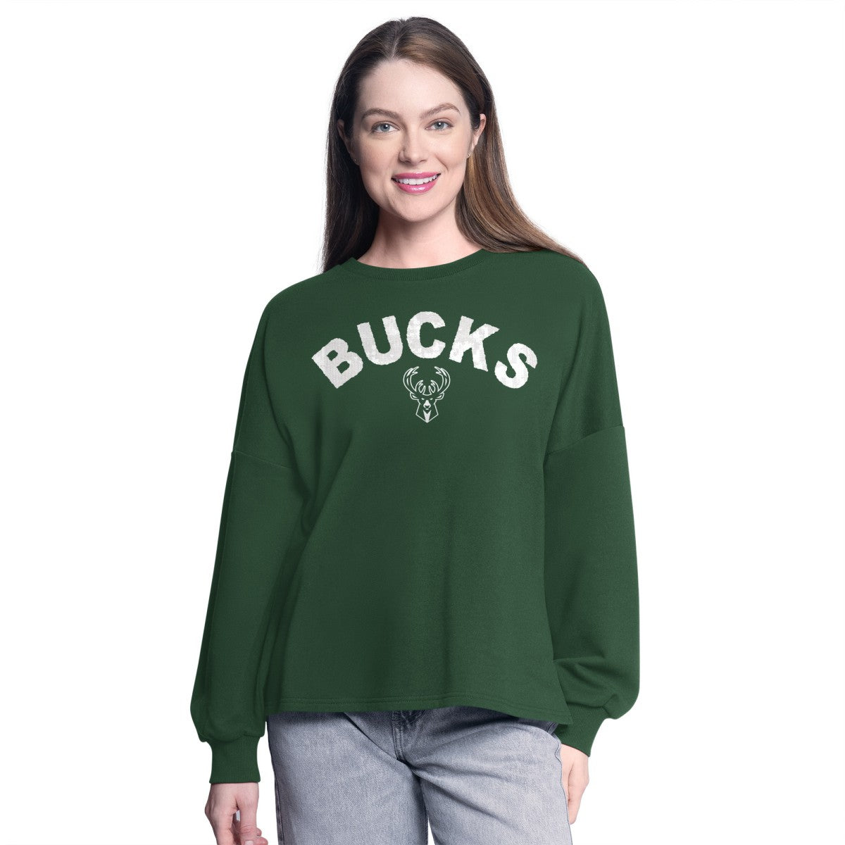 Milwaukee Bucks G-III 4Her by Carl Banks Women's Athletic Pullover Sweatshirt Hunter Green - NBA