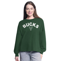 Milwaukee Bucks G-III 4Her by Carl Banks Women's Athletic Pullover Sweatshirt Hunter Green - NBA