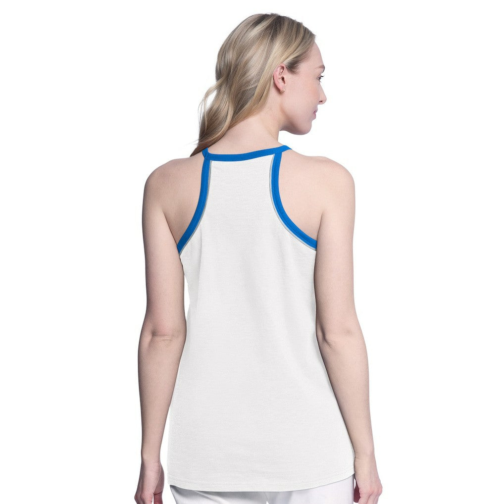 Dallas Mavericks G-III 4Her by Carl Banks Women's Curveball Racerback Scoop Neck Slub Tank Top White - NBA