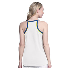 Golden State Warriors G-III 4Her by Carl Banks Women's Curveball Racerback Scoop Neck Slub Tank Top White - NBA