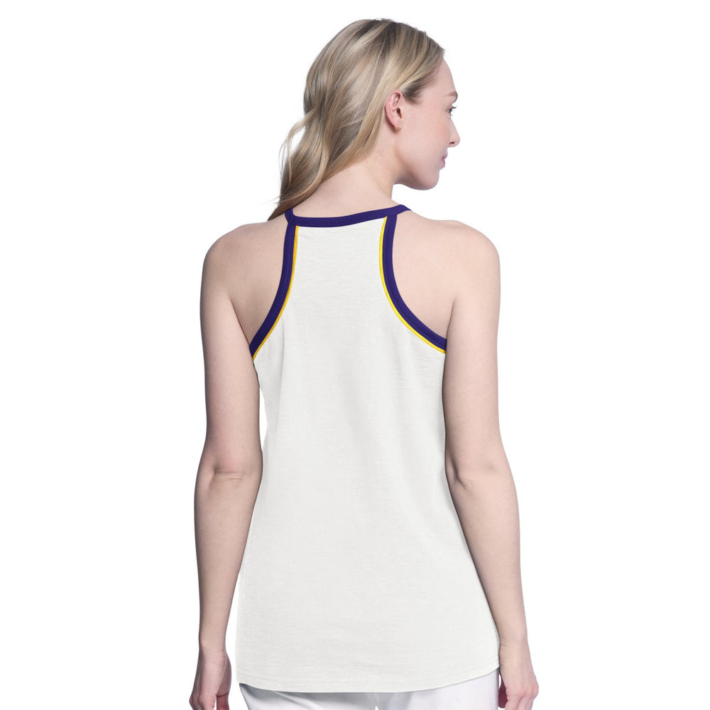 Los Angeles Lakers G-III 4Her by Carl Banks Women's Curveball Racerback Scoop Neck Slub Tank Top White - NBA