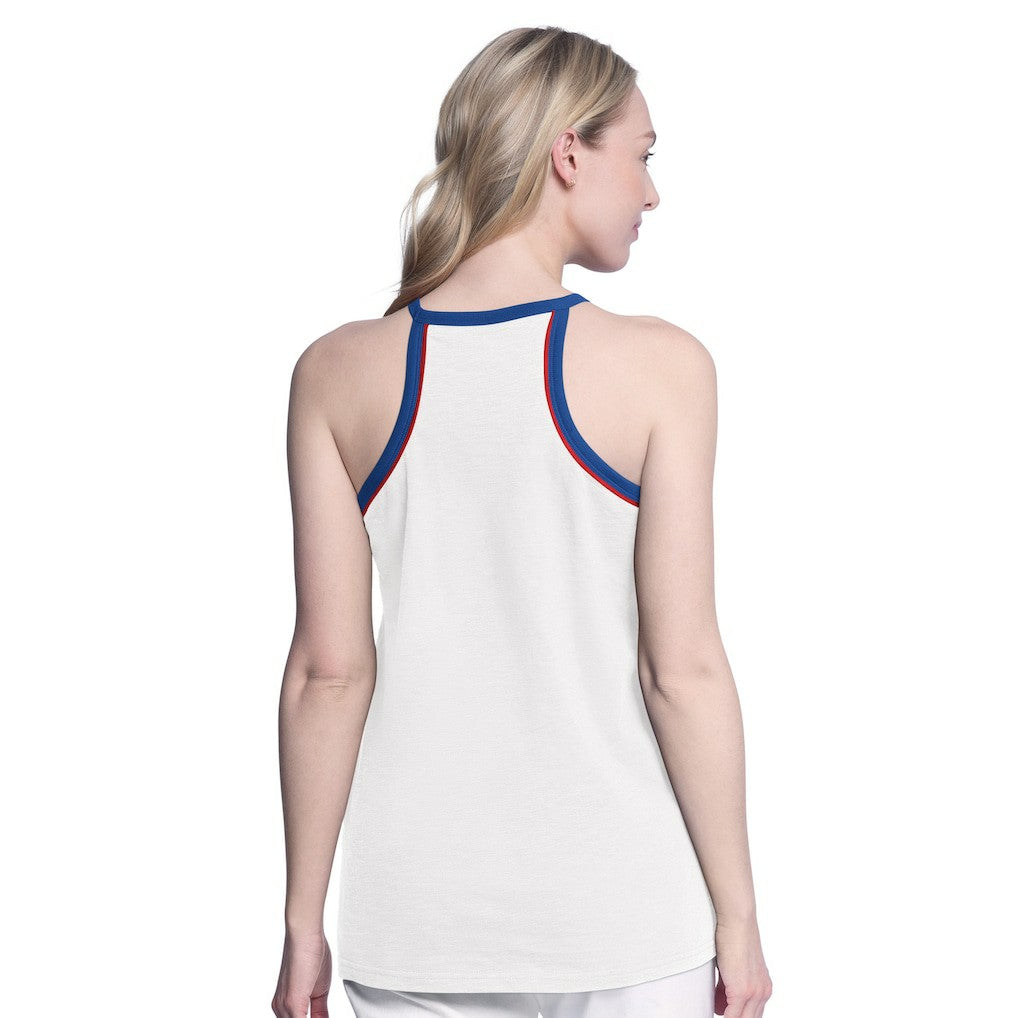 Philadelphia 76ers G-III 4Her by Carl Banks Women's Curveball Racerback Scoop Neck Slub Tank Top White - NBA