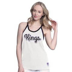 Sacramento Kings G-III 4Her by Carl Banks Women's Curveball Racerback Scoop Neck Slub Tank Top White - NBA