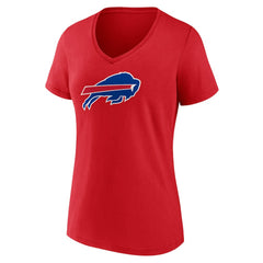 Buffalo Bills Women's Primary Logo V-Neck T-Shirt Red | NFL