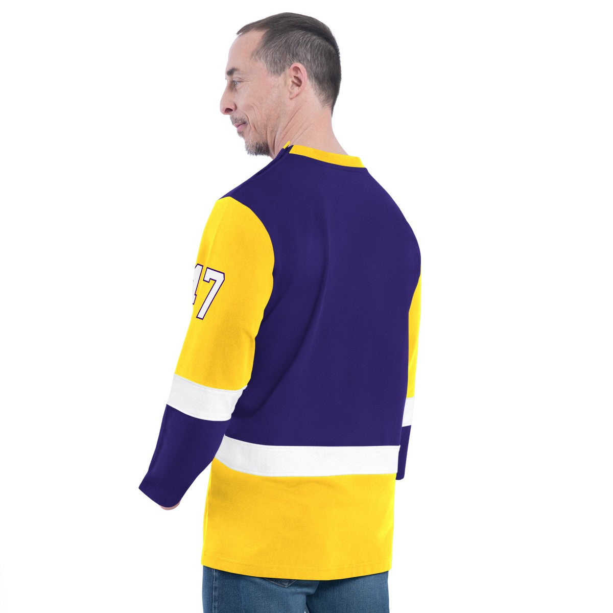 Los Angeles Lakers G-III Sports by Carl Banks Adaptive Rugby Long Sleeve Top Purple - NBA
