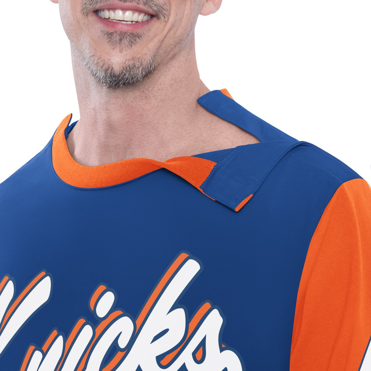 New York Knicks G-III Sports by Carl Banks Adaptive Rugby Long Sleeve Top Blue - NBA