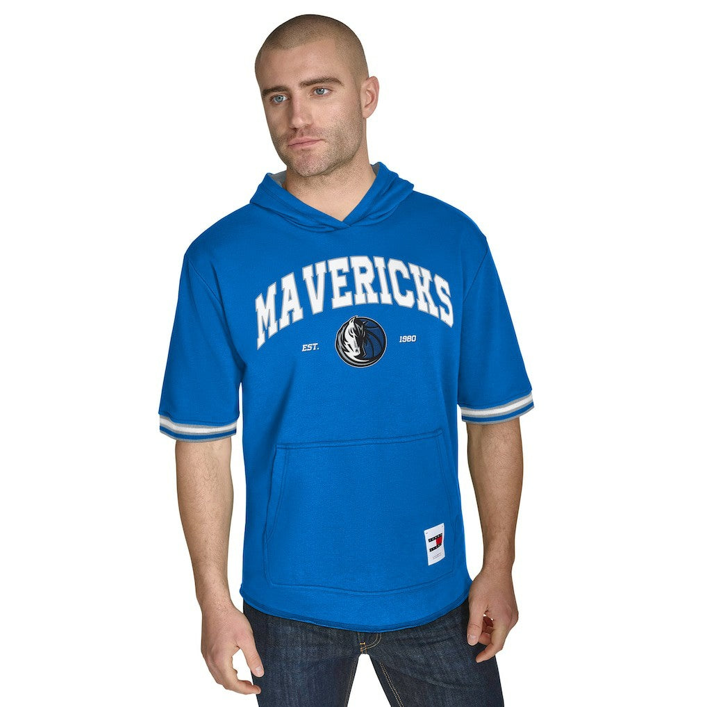 Dallas Mavericks Tommy Jeans Paul French Terry Short Sleeve Pullover Hoodie Blue - NBA