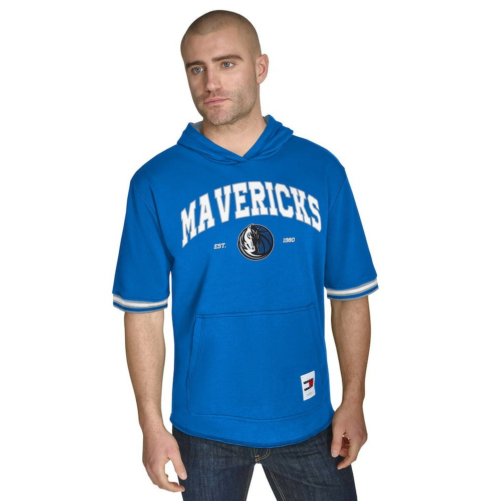 Dallas Mavericks Tommy Jeans Paul French Terry Short Sleeve Pullover Hoodie Blue - NBA