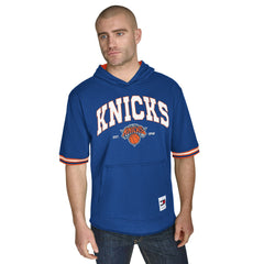 New York Knicks Tommy Jeans Paul French Terry Short Sleeve Pullover Hoodie Blue - NBA