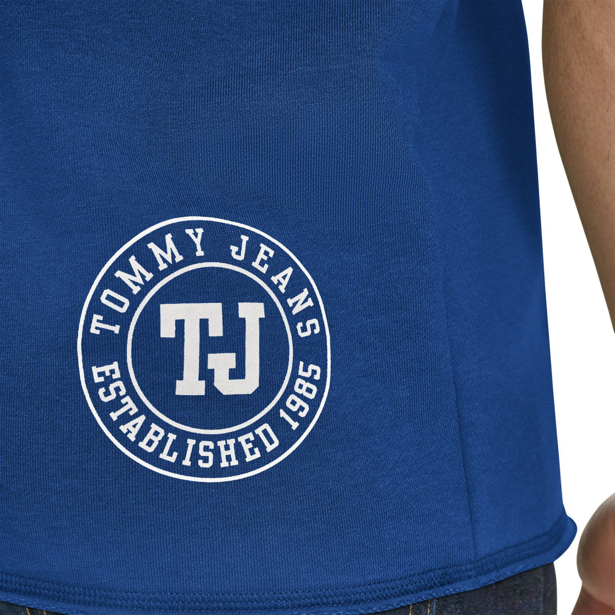 New York Knicks Tommy Jeans Paul French Terry Short Sleeve Pullover Hoodie Blue - NBA