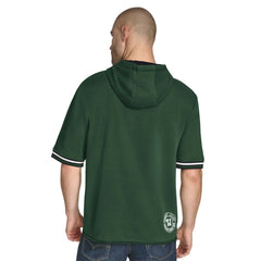 Milwaukee Bucks Tommy Jeans Paul French Terry Short Sleeve Pullover Hoodie Hunter Green - NBA