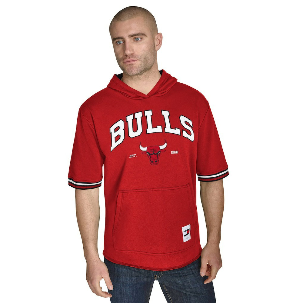 Chicago Bulls Tommy Jeans Paul French Terry Short Sleeve Pullover Hoodie Red - NBA