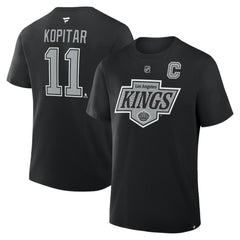 Anze Kopitar Los Angeles Kings Fanatics Authentic Stack Name & Number T-Shirt - Black - NHL