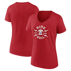Philadelphia 76ers Women's Huddle V-Neck T-Shirt Red - NBA