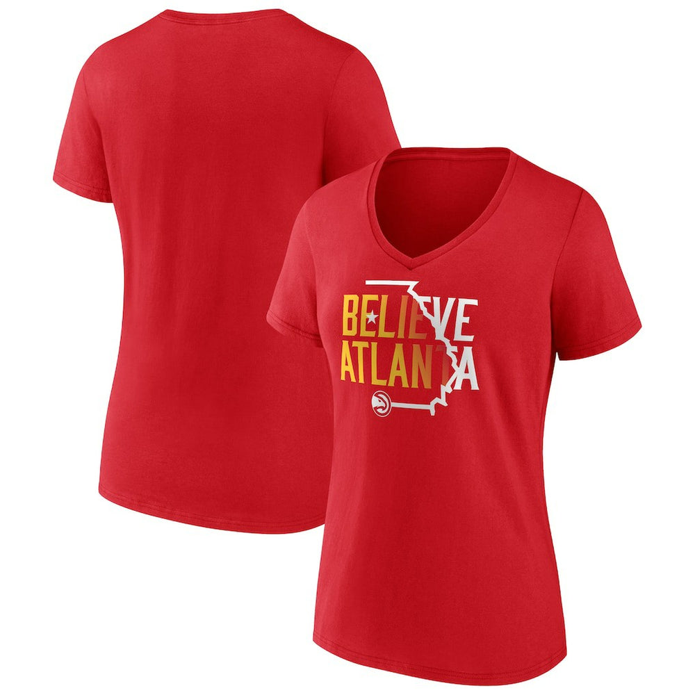 Atlanta Hawks Women's Team Pride V-Neck T-Shirt Red - NBA