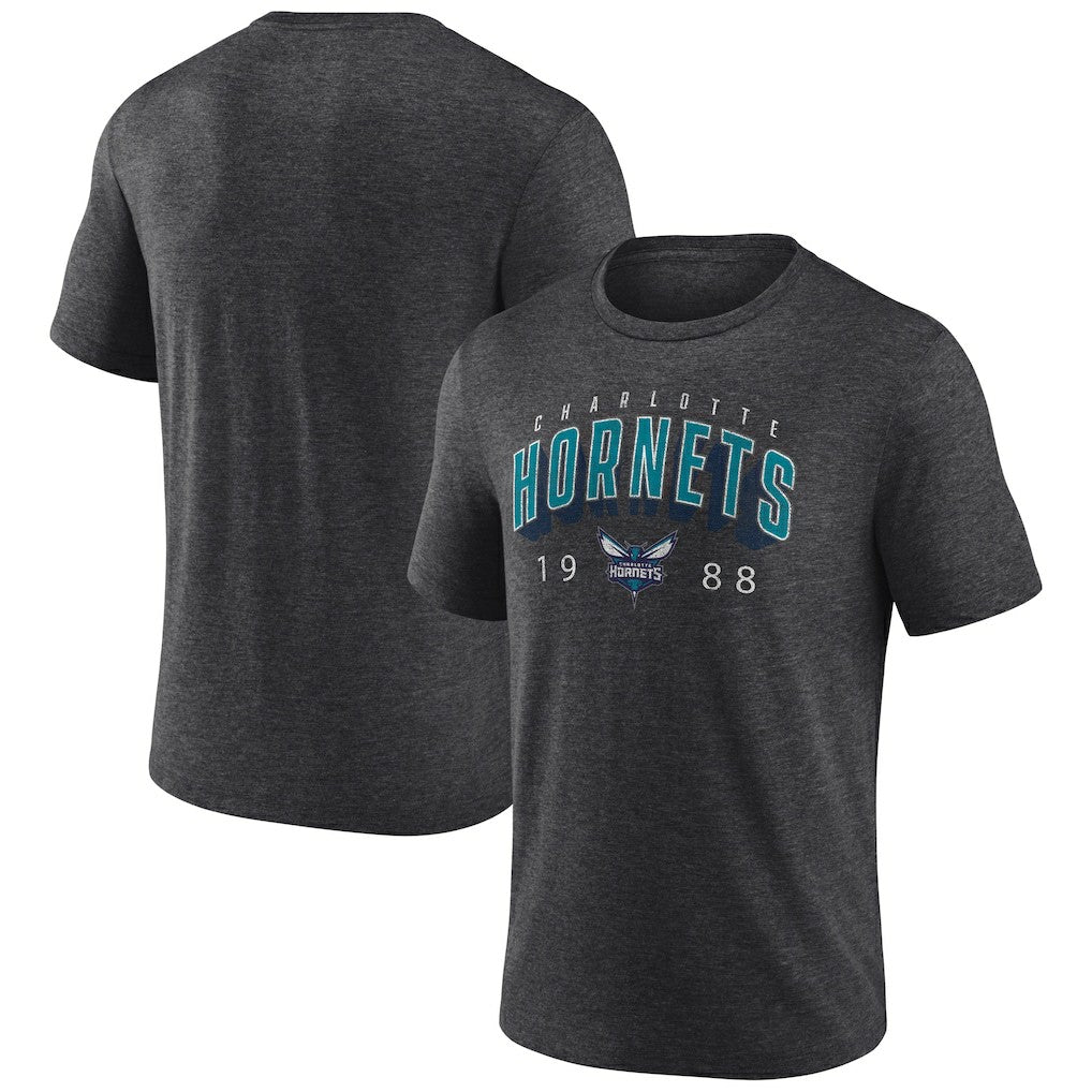 Charlotte Hornets Backboard Tri-Blend T-Shirt Charcoal - NBA