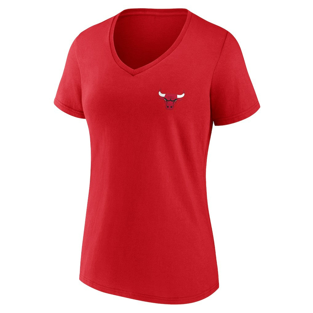 Chicago Bulls Women's Clutch V-Neck T-Shirt Red - NBA