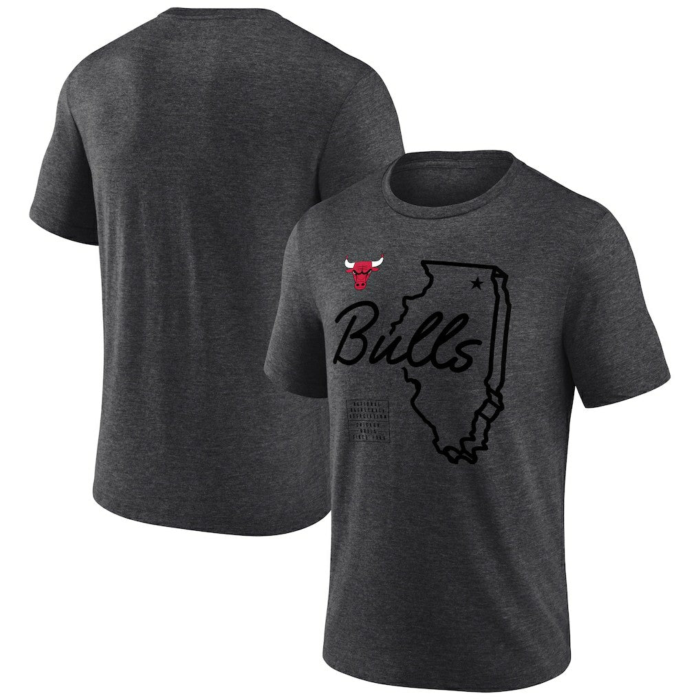 Chicago Bulls Announcer Tri-Blend T-Shirt Charcoal - NBA