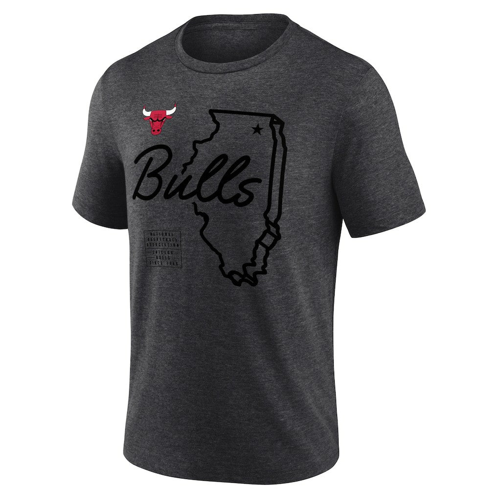 Chicago Bulls Announcer Tri-Blend T-Shirt Charcoal - NBA