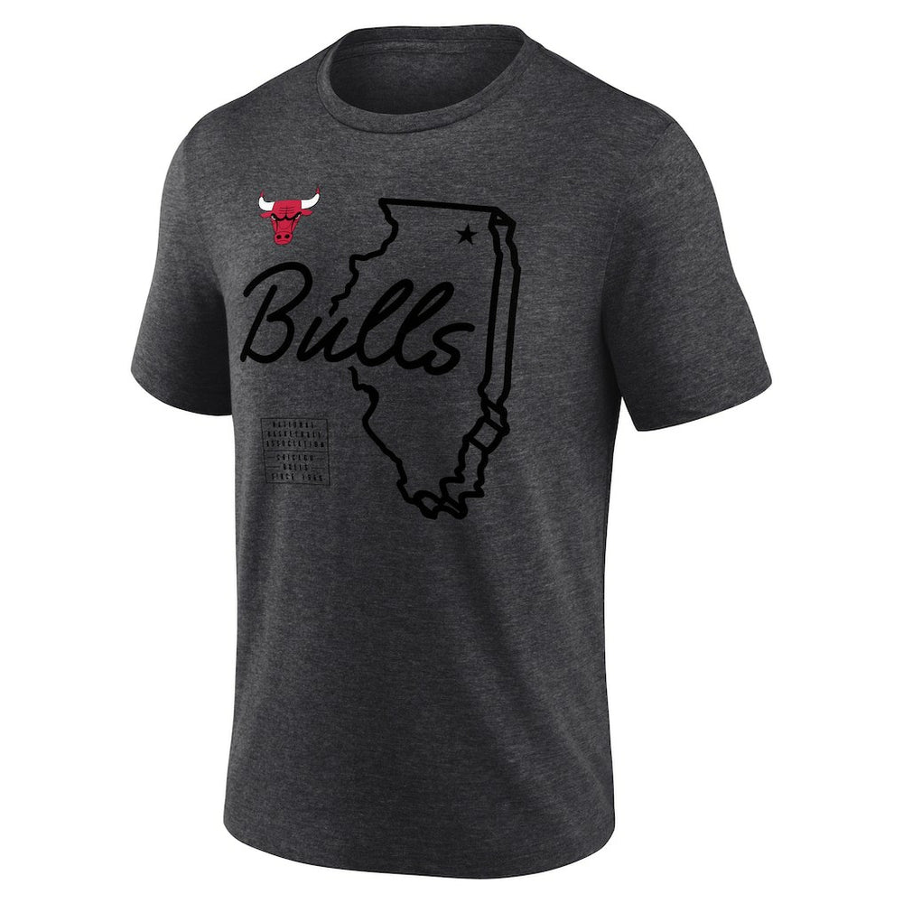 Chicago Bulls Announcer Tri-Blend T-Shirt Charcoal - NBA