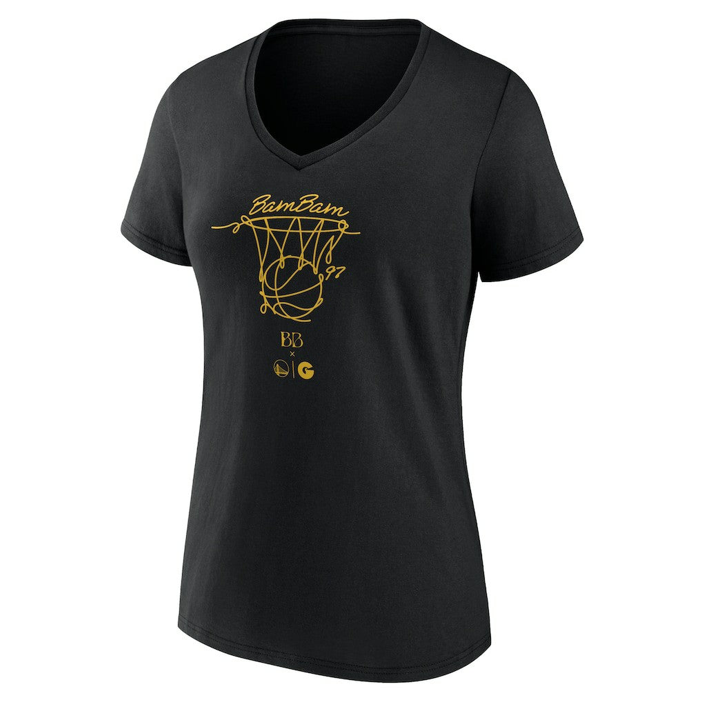 Golden State Warriors Women's Bam Bam V-Neck T-Shirt Black - NBA