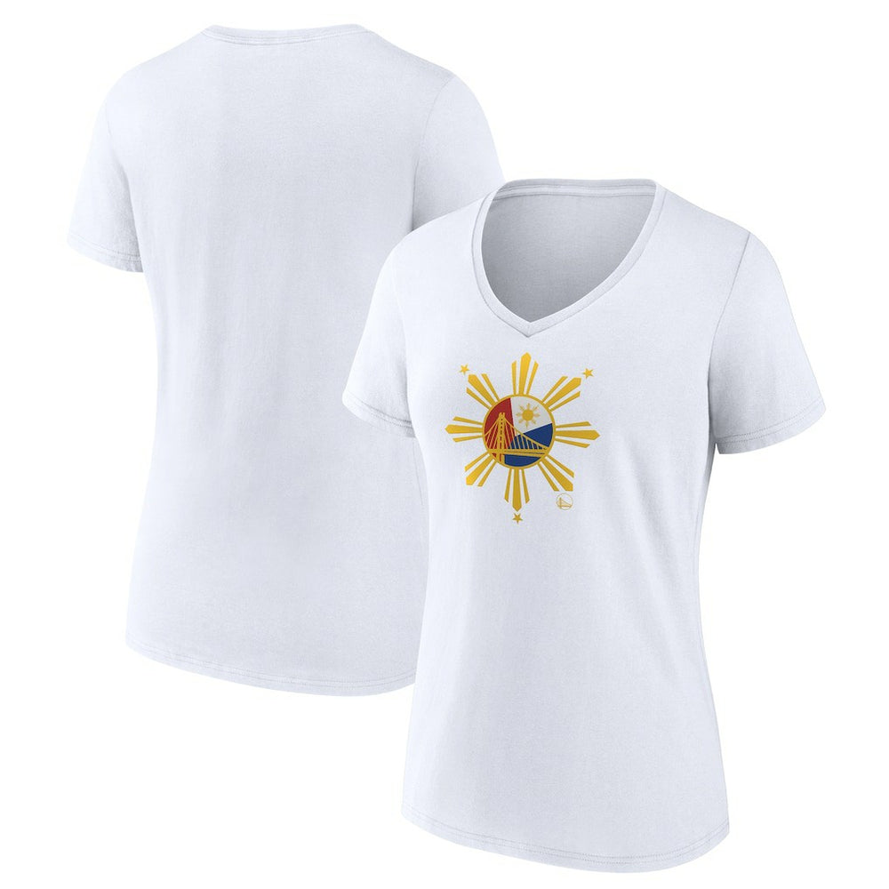 Golden State Warriors Women's Heritage V-Neck T-Shirt White - NBA