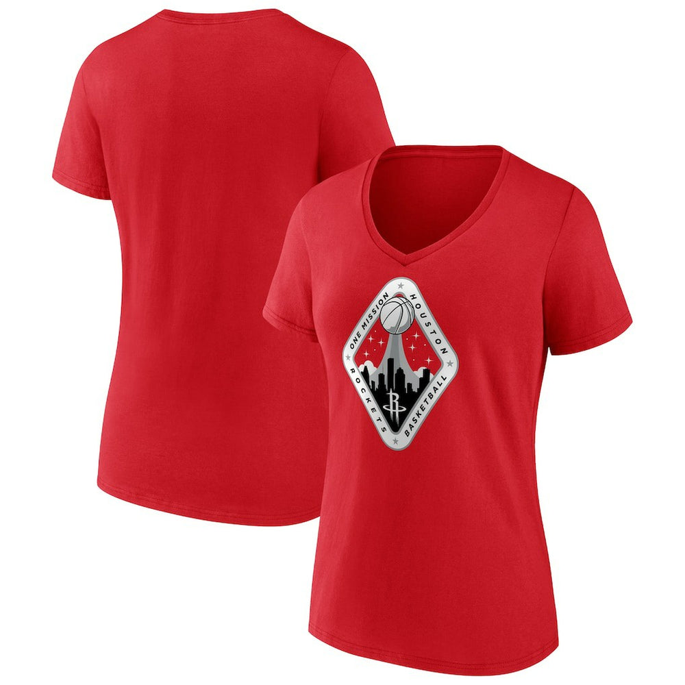 Houston Rockets Women's Team Pride V-Neck T-Shirt Red - NBA