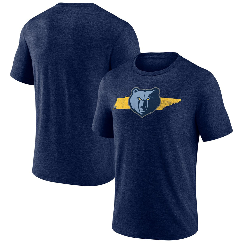 Memphis Grizzlies Announcer Tri-Blend T-Shirt Navy - NBA