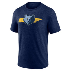 Memphis Grizzlies Announcer Tri-Blend T-Shirt Navy - NBA