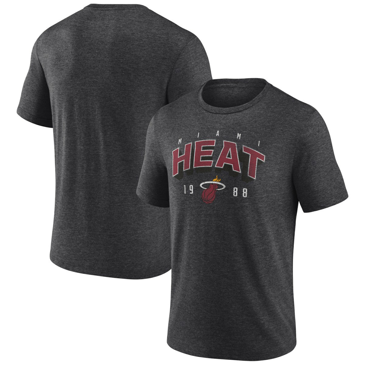Miami Heat Backboard Tri-Blend T-Shirt Charcoal - NBA