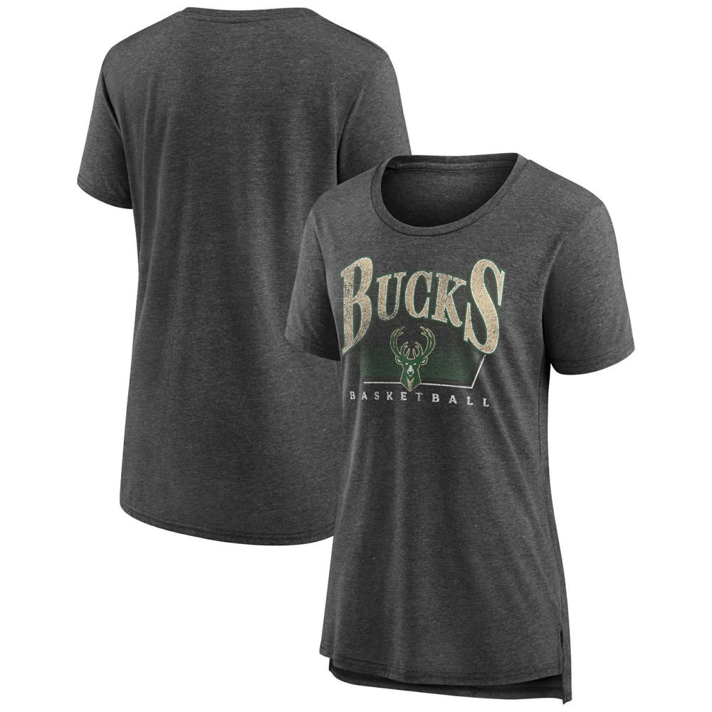 Milwaukee Bucks Women's Selection Tri-Blend T-Shirt Gray - NBA