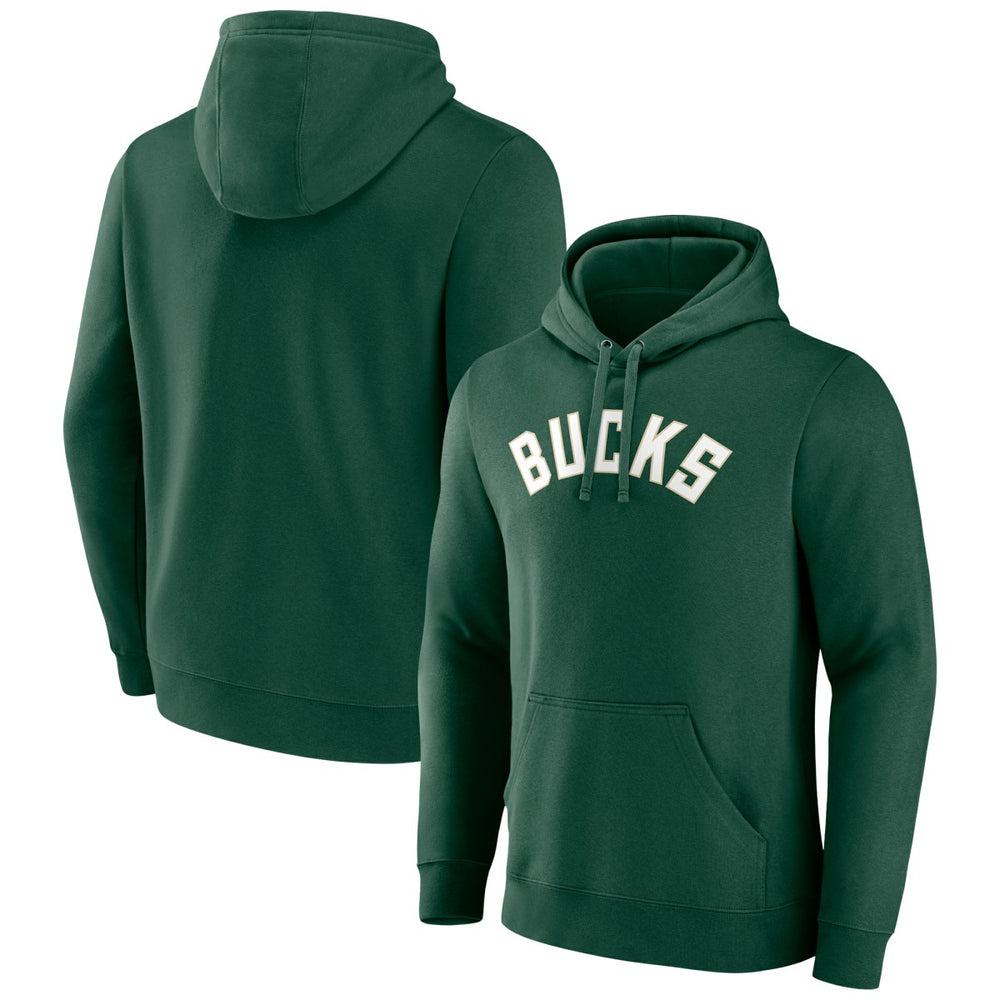 Milwaukee Bucks Wordmark Pullover Hoodie Hunter Green - NBA