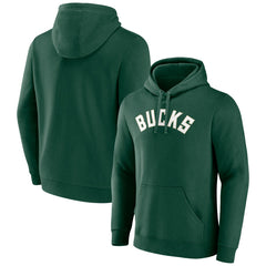 Milwaukee Bucks Wordmark Pullover Hoodie Hunter Green - NBA